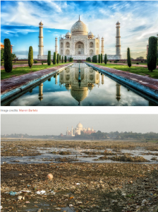 Taj Mahal up close and at a distance